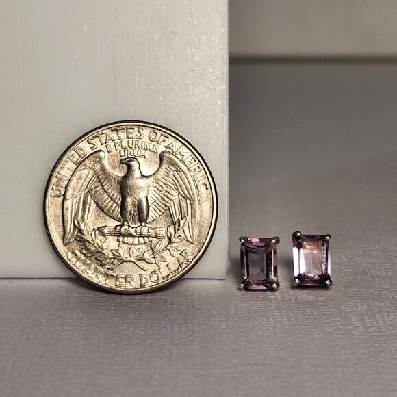 Retro Ametrine 925 3.20cts Natural Emerald Cut stud earrings - Picture 7 of 12